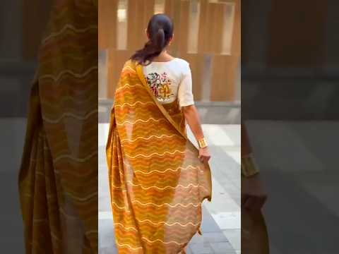 Soft Chinon Lahriya Saree with Jacquard Weaving Border &Embroidered Blouse#yt#trending #aryankelvin