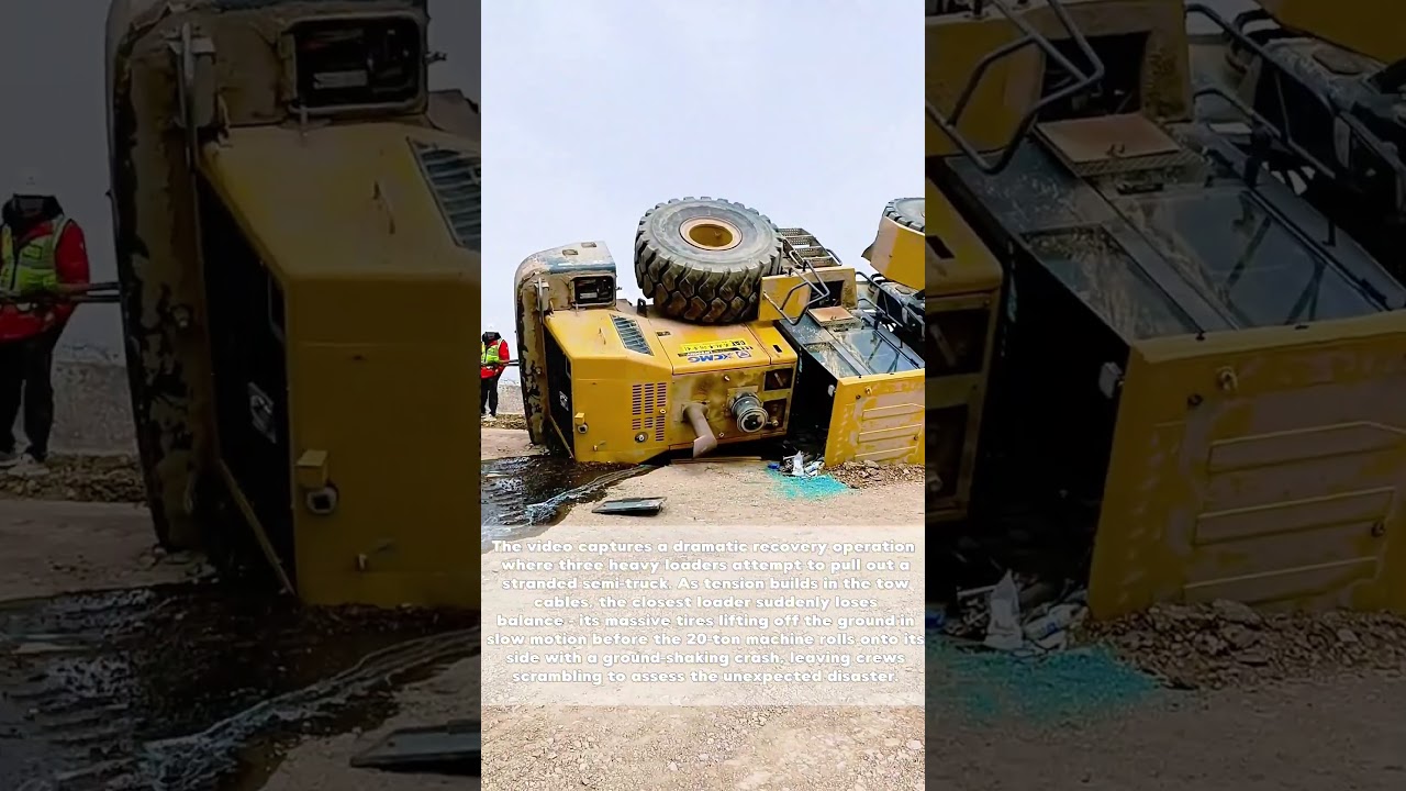 Rescue Gone Wrong: When a Heavy Loader Flips Trying to Save a Trapped Truck!