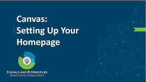 Canvas: Setting Up Your Homepage