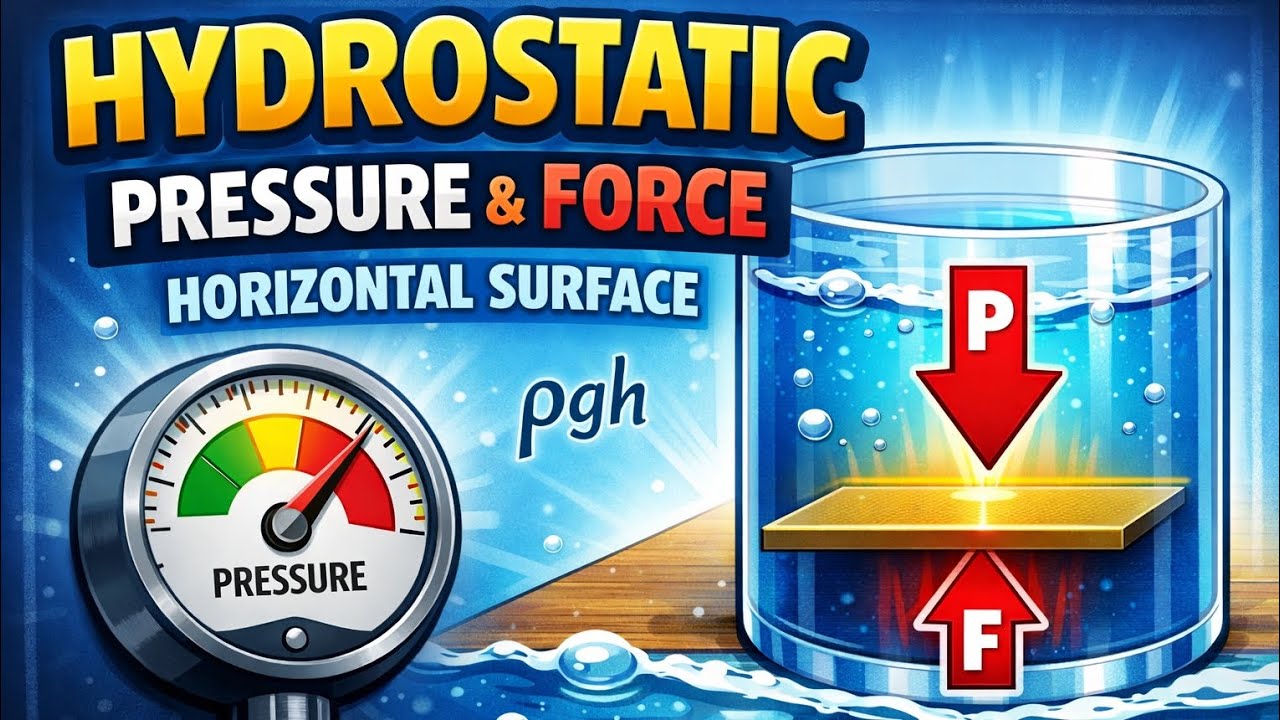 HYDROSTATIC PRESSURE AND FORCE (HORIZONTAL SURFACE) - YouTube