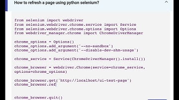 4. How to refresh a page using Python Selenium?
