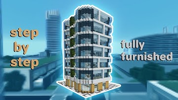 MINECRAFT - How to Build a Modern Apartment Building - Step-by-step Tutorial
