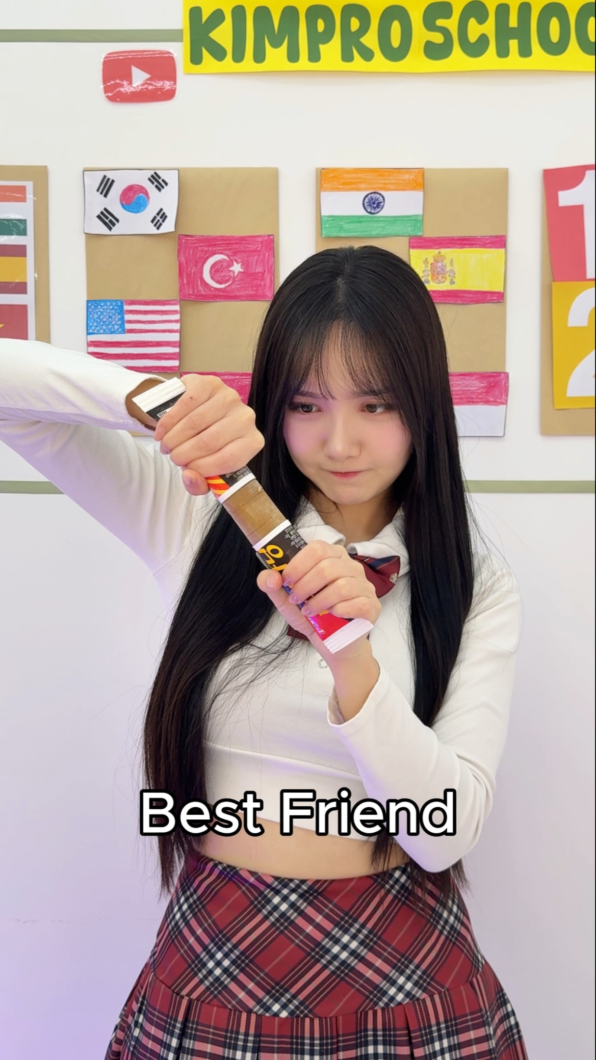 친구와 아이스크림 함께 먹기