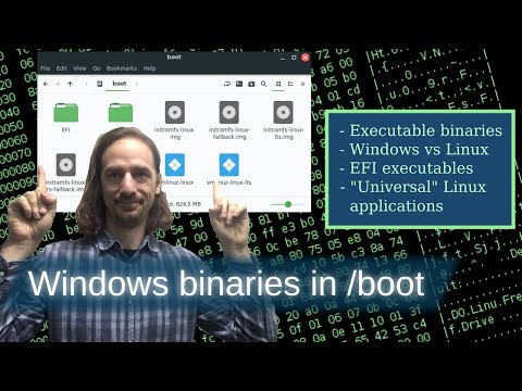Why are there Windows binaries in the boot folder? The different types of executable files