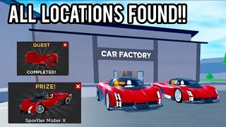 🔥All Location Parts For Factory Hunt Event In Car Dealership Tycoon- Roblox