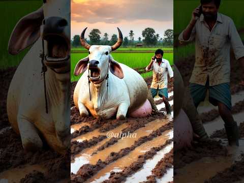 Rescued a pregnant cow from muddy green field #humanity #cow #cowlover #animals #animalrescueteam