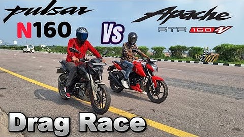 Bajaj Pulsar N160 vs TVS Apache RTR 160 4V Drag Race