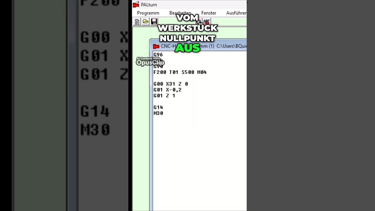 CNC Drehen Lernen - PAL G-CODE Plandrehen erklärt in Software