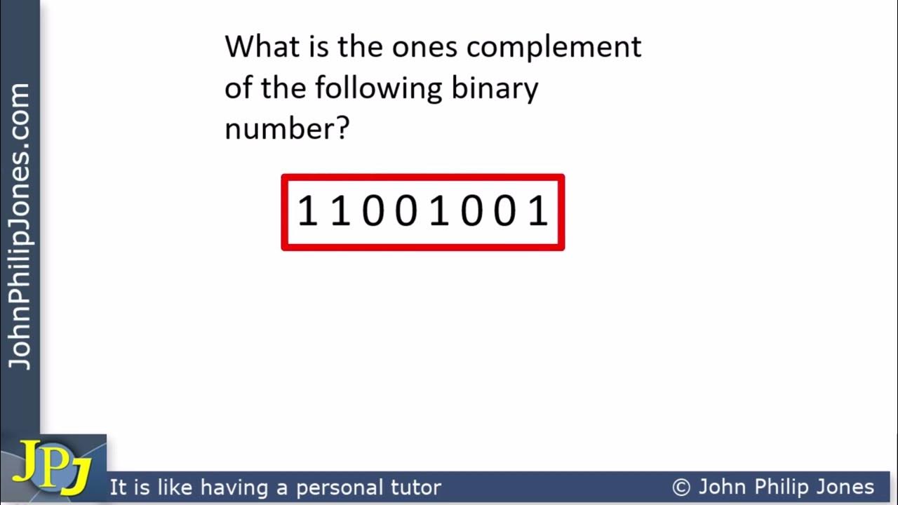 How to find the one's complement of a binary byte - YouTube