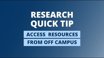 Research Tip: Access Library Resources Off Campus