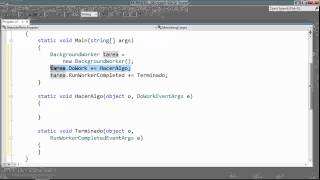 Uso de un objeto BackgroundWorker para hacer tareas en segundo plano