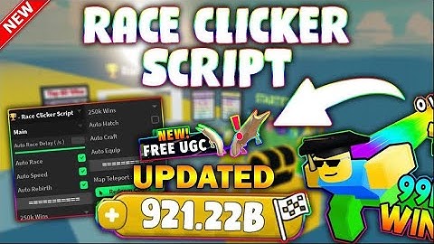 *NEW* Race Clicker Script (PASTEBIN 2023) (WINS AUTOFARM, AUTO REBIRTH, AUTO RACE, HATCH EGG)