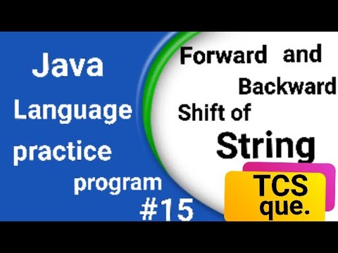 Forward and Backward shift of String . Java Practice program (In Hindi ...