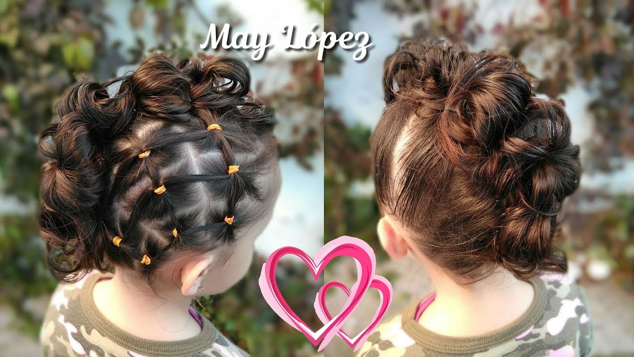 Peinado para NIÑAS con ligas y chonguitos ? | May Lopez - YouTube