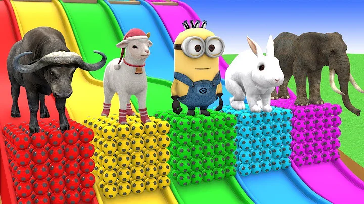 Long Slide Game with Cow Elephant Gorilla Hippopotamus Tiger 3d Animal Game Funny 3d Animals