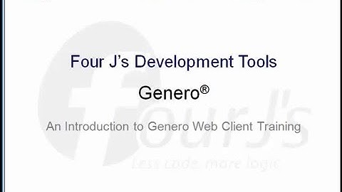 An introduction to the Genero Web Client training