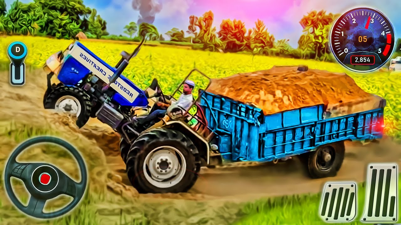 Heavy Tractor Trolley 3D Simulator Farming Cargo Driver Android