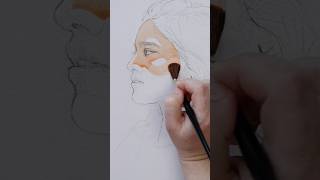 Clear process &amp; repetition works MAGIC for watercolor portraits 🦋 #watercolorportrait #art