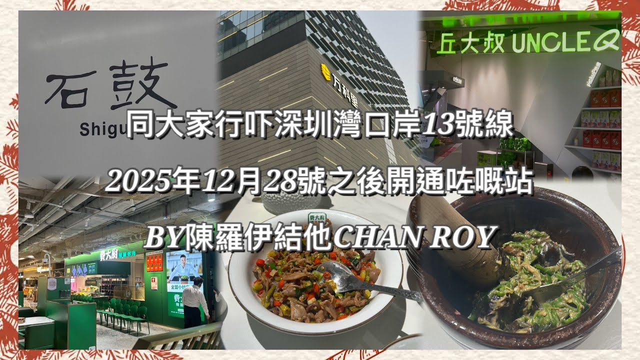 同大家行吓深圳灣口岸13號線2025年12月28號之後開通咗嘅站by Chan Roy #石鼓站#雲城萬科