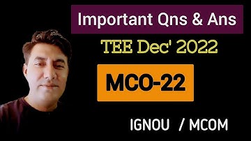 #MCO-22 #Important Suggestions for TEE Dec 