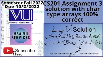 CS201 Assignment 3 solution,cs201 assignment 3 solution 2022,cs201 assignment solution, #vu ,#cs201
