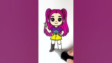 💗 Coloring Mira 😻 Glitter Art ✨ #kpop #girl #animation #coloring #diy #trending