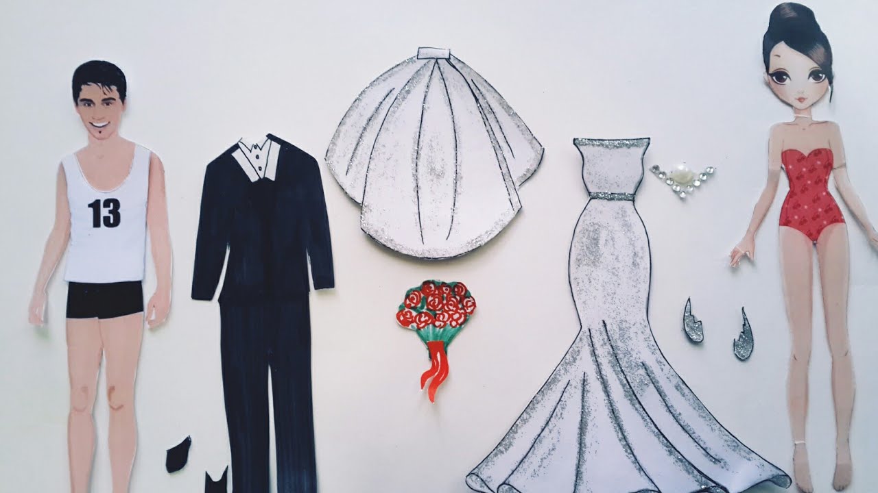 Как нарисовать бумажную куклу видео