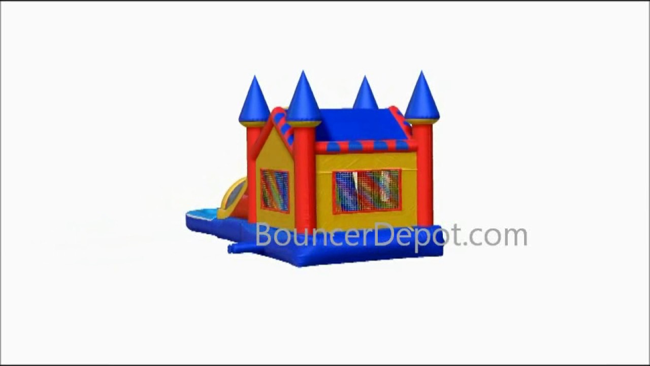 Rainbow Castle Inflatable Combo Jumper With Pool 3012P