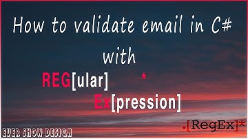How to validate email in C# with Regular Expressions