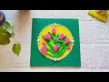 Tried viral Tulip texture art / Texture art / Diy tulip 🌷 Flower Wall hanging #diy #craft #gift