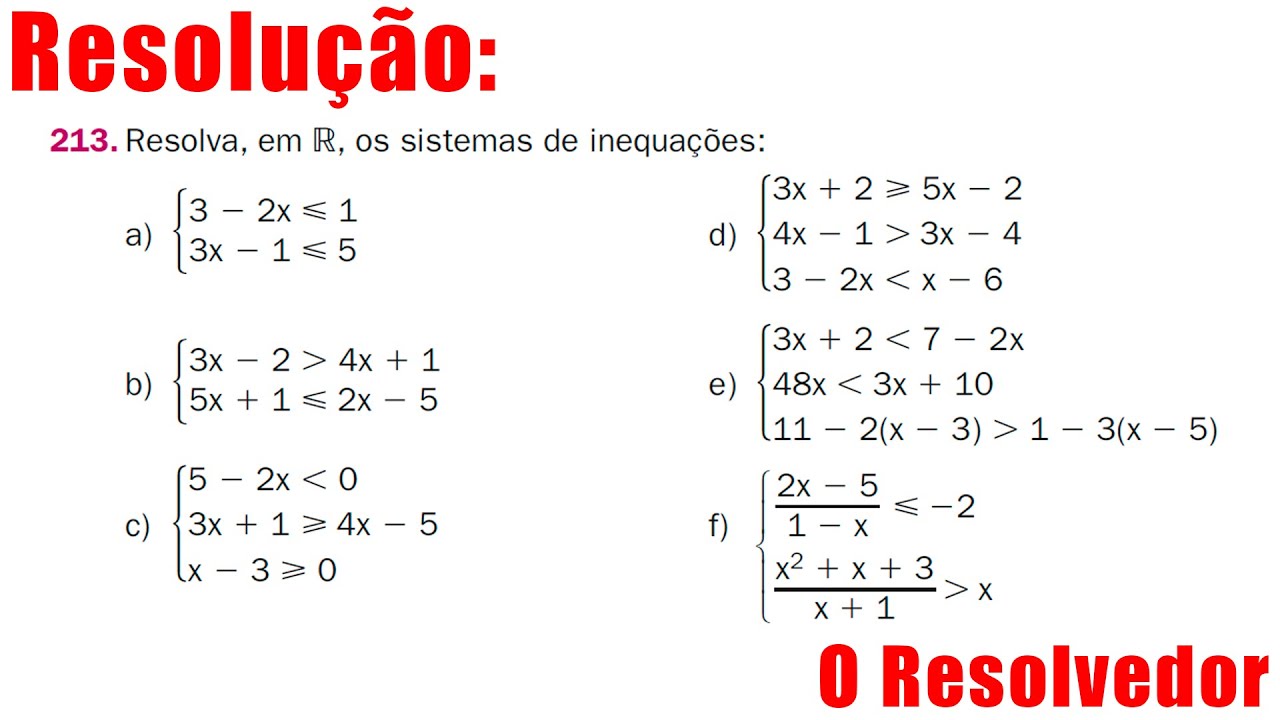 INEQUAÇÃO, SISTEMA DE INEQUAÇÕES DO 1º GRAU