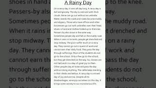 Paragraph : A rainy day Paragraph : A rainy day