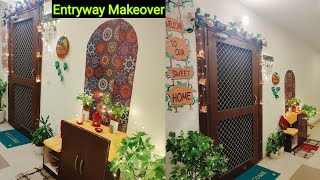 Entryway makeover on a budget||Entryway decor ideas||Home enterance makeover||Entryway tour||
