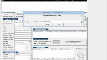 Fleet Maintenance Software TATEMS 4.6.17 Preview Backup Locations