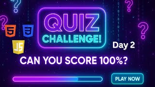 Quiz App using HTML, CSS, JavaScript and Animation, full responsive | Day 2 screenshot 5