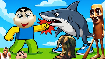 SHINCHAN NOOB vs PRO vs HACKER in PUNCH BRAINROT SIMULATOR ROBLOX with FRANKLIN & CHOP | DREAM SQUAD