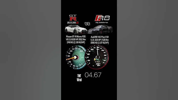 Audi R8 Plus Quattro V10 525 HP vs Nissan GTR R35 Nismo 600 HP #cars