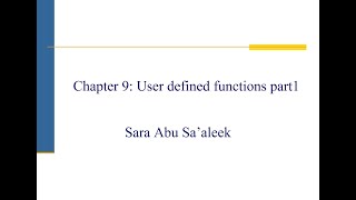 User defined functions part 2
