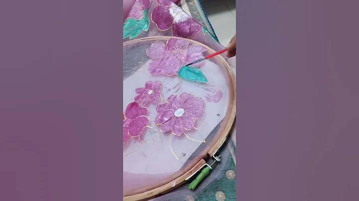 Hand painted organza dupatta| part-2  #handpainted #dupatta #painting #handmade #organzadupatta #art