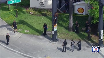Man climbs atop pedestrian signal in third similar incident in four years