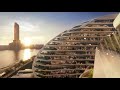 ザハ・ハディド・アーキテクツによる、アラブ首長国連邦の複合開発「Oystra」。海と空の自然のエネルギーに着想源とし、バルコニーやテラスのデザインは“波が砂に刻むさざ波の模様”も反映