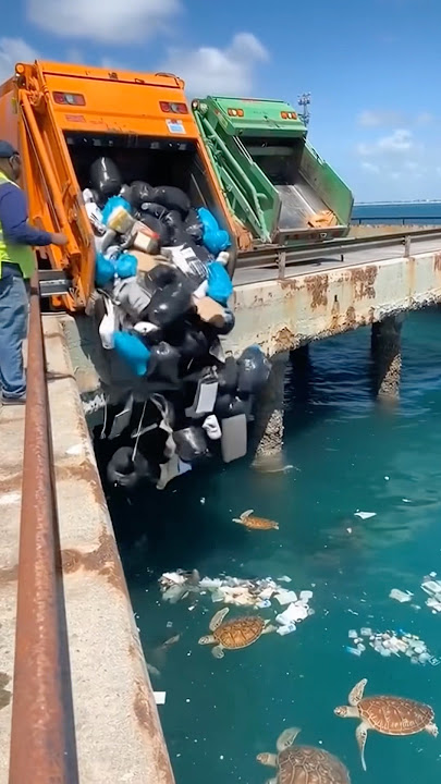 Download lagu Trash Dumped in Ocean 🌊🐢 #recycle #ocean #turtle