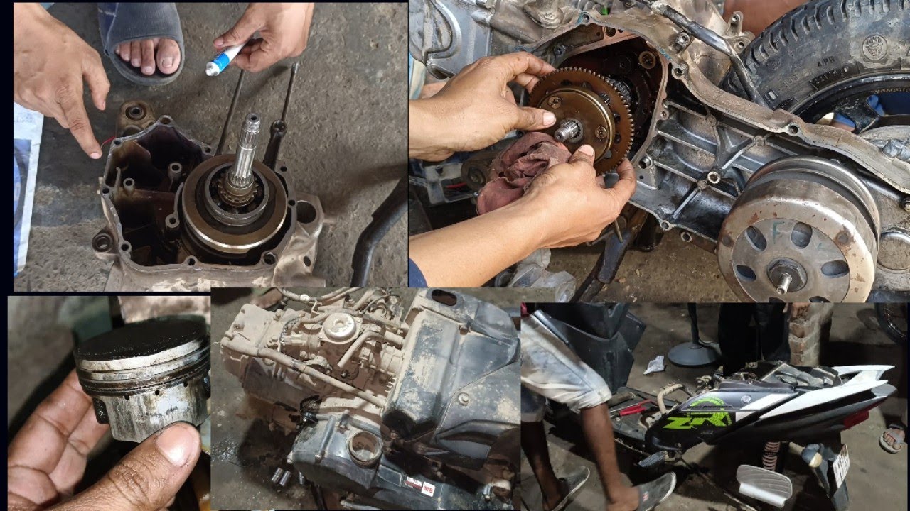 Full Engine repair/fitting Yamaha Ray ZR Scooty white smoke and Engine bad noise and mileage problem