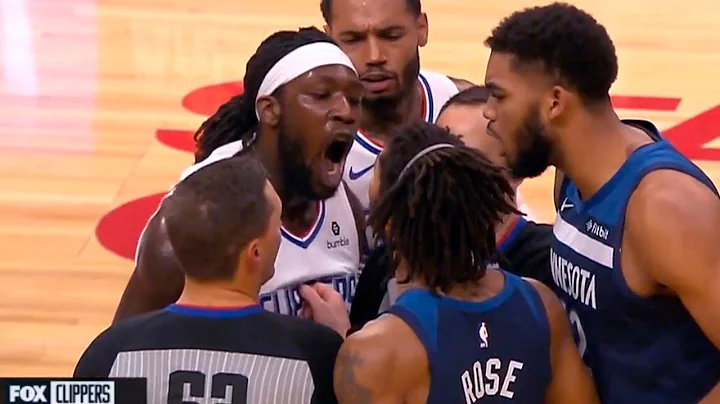 Derrick Rose & Montrezl Harrell exchange words | Timberwolves vs LA Clippers