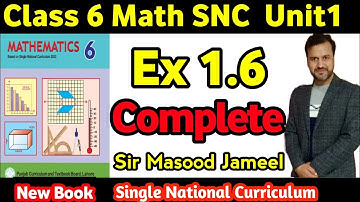 Class 6 Math SNC Exercise 1.6 Q1(1-10)| Grade 6 Math New Book Ex 1.6 Q2 | Single National Curriculum