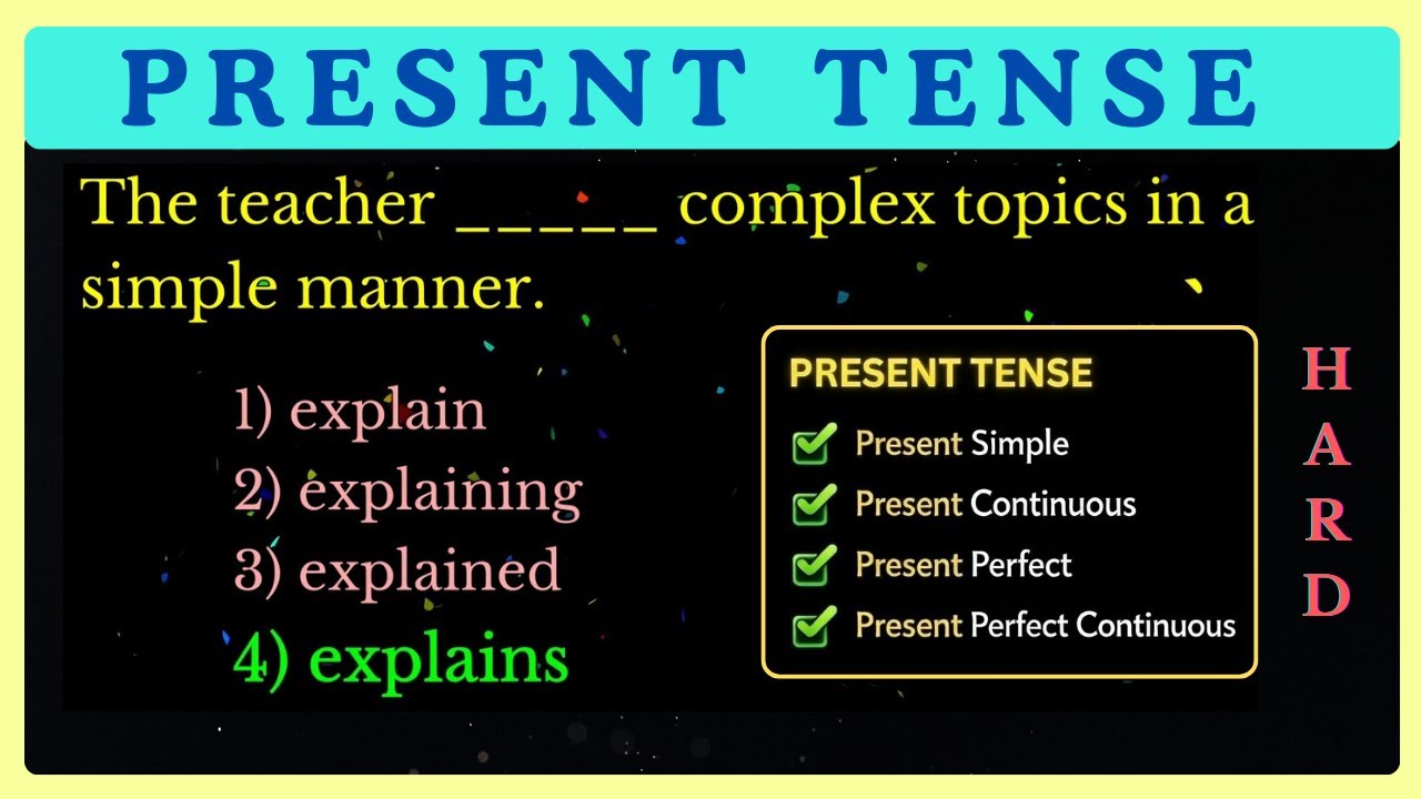 Present Tense - Hard Level 🔥| Master Advanced Grammar for All Competitive Exams | Ultimate Practice