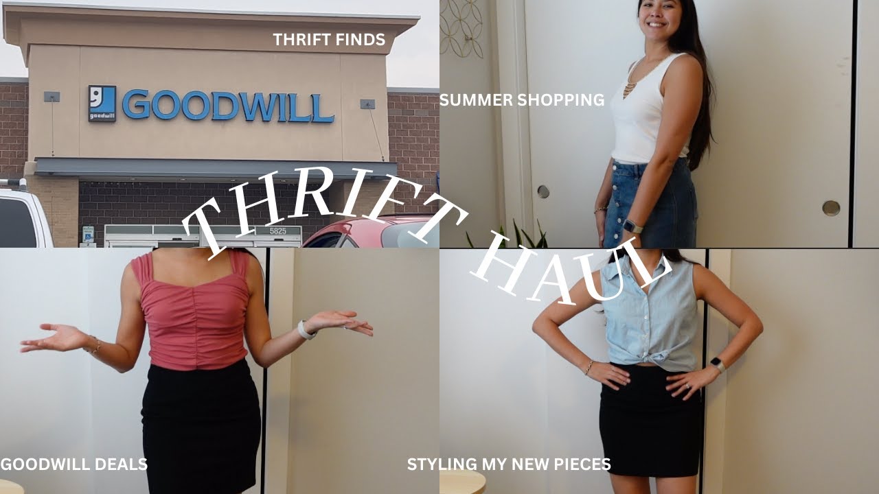 THRIFT WITH ME | THRIFT HAUL | SUMMER WARDROBE | SUMMER ESSENTIALS ...