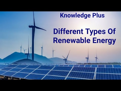 Different types of renewable energy Solar, Wind,  Hydroelectric,  Geothermal, Biomass, Tidal energy
