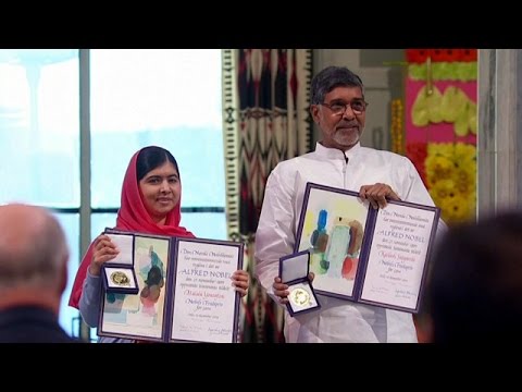 ملالا يوسف زاي وكايلاش ساتيارثي يتسلمان جائزة نوبل للسلام