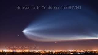 Time-lapse footage of the space x launch passing over southern arizona
with exhaust gas lighting up sky. shot description five second clip
time la...